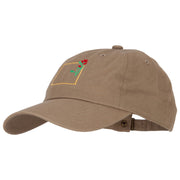 Wyoming Indian Paintbrush with Map Embroidered Unstructured Washed Cap