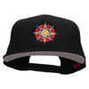 Compass Embroidered Superior Cotton Twill Flat Bill Snapback Prostyle Cap - Black OSFM