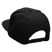 Compass Embroidered Superior Cotton Twill Flat Bill Snapback Prostyle Cap - Black OSFM