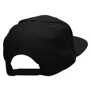 Compass Embroidered Superior Cotton Twill Flat Bill Snapback Prostyle Cap - Black OSFM