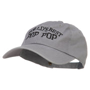 World's Best Pop Pop Embroidered Unstructured Cotton Cap