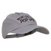 World's Best Pop Pop Embroidered Unstructured Cotton Cap