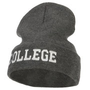 Wording of College Embroidered Long Beanie