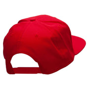 Compass Embroidered Superior Cotton Twill Flat Bill Snapback Prostyle Cap - Red OSFM