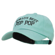 World's Best Pop Pop Embroidered Unstructured Cotton Cap