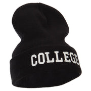 Wording of College Embroidered Long Beanie