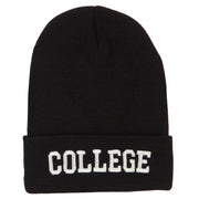 Wording of College Embroidered Long Beanie