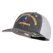 U.S. Army 38th Infantry Division Embroidered Low Profile Special Cotton Mesh Cap - Black OSFM