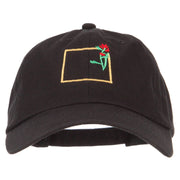 Wyoming Indian Paintbrush with Map Embroidered Unstructured Washed Cap