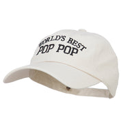 World's Best Pop Pop Embroidered Unstructured Cotton Cap