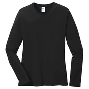 Women's Big Size Port & Company Long Sleeve Cotton T-Shirt