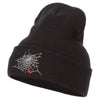 Spider Web Embroidered Long Beanie