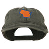 Wisconsin State Map Embroidered Washed Cotton Cap