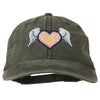 Heart Angel Wings Embroidered Washed Cap