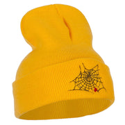 Spider Web Embroidered Long Beanie