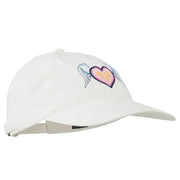 Heart Angel Wings Embroidered Washed Cap