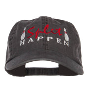 Bowling Split Happen Embroidered Washed Cap