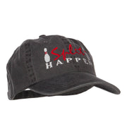 Bowling Split Happen Embroidered Washed Cap