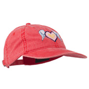 Heart Angel Wings Embroidered Washed Cap