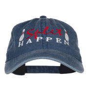 Bowling Split Happen Embroidered Washed Cap