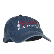 Bowling Split Happen Embroidered Washed Cap