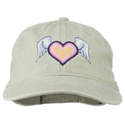 Heart Angel Wings Embroidered Washed Cap