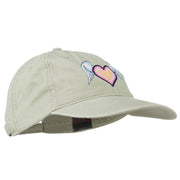 Heart Angel Wings Embroidered Washed Cap