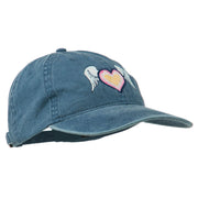 Heart Angel Wings Embroidered Washed Cap