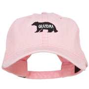 Grandma Bear Embroidered Washed Cotton Twill Cap