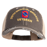U.S. Army 39th Infantry Brigade Embroidered Low Profile Special Cotton Mesh Cap - Brown-Khaki OSFM
