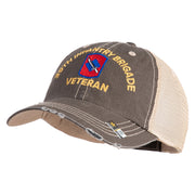 U.S. Army 39th Infantry Brigade Embroidered Low Profile Special Cotton Mesh Cap - Brown-Khaki OSFM