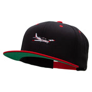 Sightseeing Aircraft Embroidered Wool Blend 2 Tone Classic Snapback - Black-Red OSFM