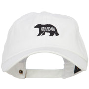 Grandma Bear Embroidered Washed Cotton Twill Cap