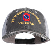 U.S. Army 39th Infantry Brigade Embroidered Low Profile Special Cotton Mesh Cap - Black OSFM