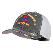U.S. Army 39th Infantry Brigade Embroidered Low Profile Special Cotton Mesh Cap - Black OSFM