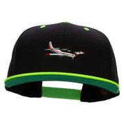 Sightseeing Aircraft Embroidered Wool Blend 2 Tone Classic Snapback - Black-Yellow OSFM