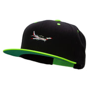 Sightseeing Aircraft Embroidered Wool Blend 2 Tone Classic Snapback - Black-Yellow OSFM