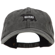 Grandma Bear Embroidered Washed Cotton Twill Cap