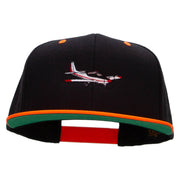 Sightseeing Aircraft Embroidered Wool Blend 2 Tone Classic Snapback - Black-Orange OSFM