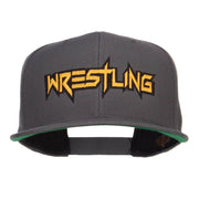 Wrestling Embroidered Snapback Cap