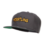 Wrestling Embroidered Snapback Cap