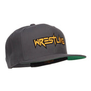 Wrestling Embroidered Snapback Cap