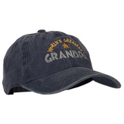 World Greatest Grandpa Embroidered Washed Cotton Twill Cap