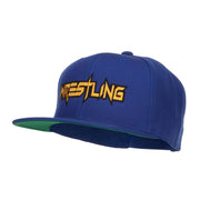 Wrestling Embroidered Snapback Cap