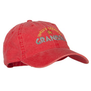 World Greatest Grandpa Embroidered Washed Cotton Twill Cap