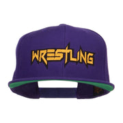 Wrestling Embroidered Snapback Cap