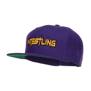 Wrestling Embroidered Snapback Cap