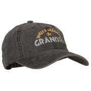 World Greatest Grandpa Embroidered Washed Cotton Twill Cap