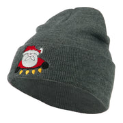 Santa with Christmas Lights Embroidered Beanie