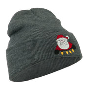 Santa with Christmas Lights Embroidered Beanie